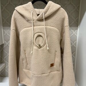 Sherpa Fleece Hoodie with Cat Pouch